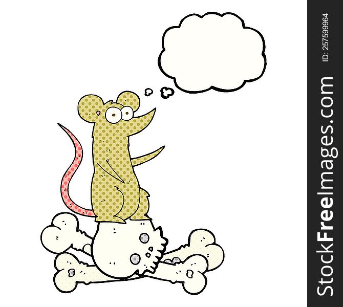 Thought Bubble Cartoon Rat On Bones