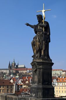 Statue On Charles Bridge , Prague Stock Images Statue On Charles Bridge , Prague Stock Images