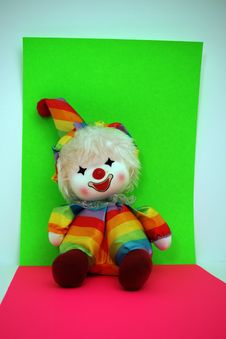 Rainbow Colored Clown Doll On Bright Background Royalty Free Stock Images Rainbow Colored Clown Doll On Bright Background Royalty Free Stock Images