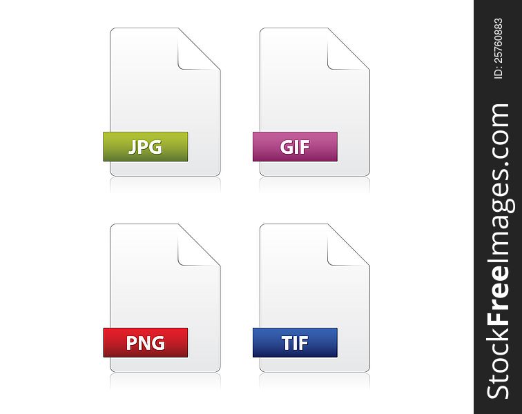 Vector set of icons for image file extensions. Vector set of icons for image file extensions