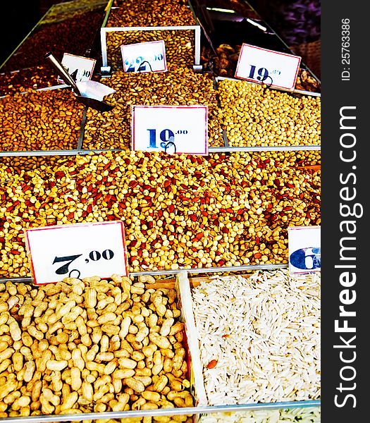 Raw nuts from the Turkish market