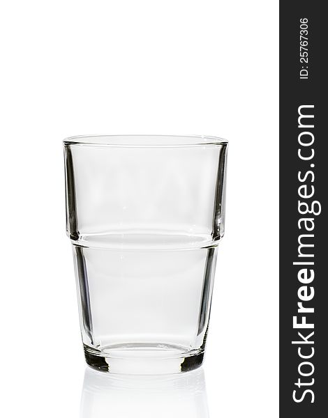 Empty glass  on a white background