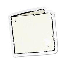 Retro Distressed Sticker Of A Cartoon Blank Card Stock Photography