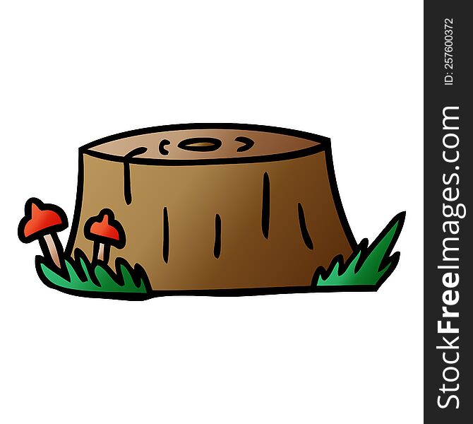 hand drawn gradient cartoon doodle of a tree log
