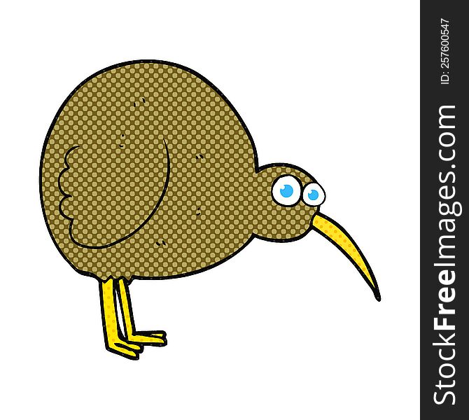 freehand drawn cartoon kiwi bird