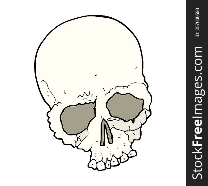 cartoon spooking old skull