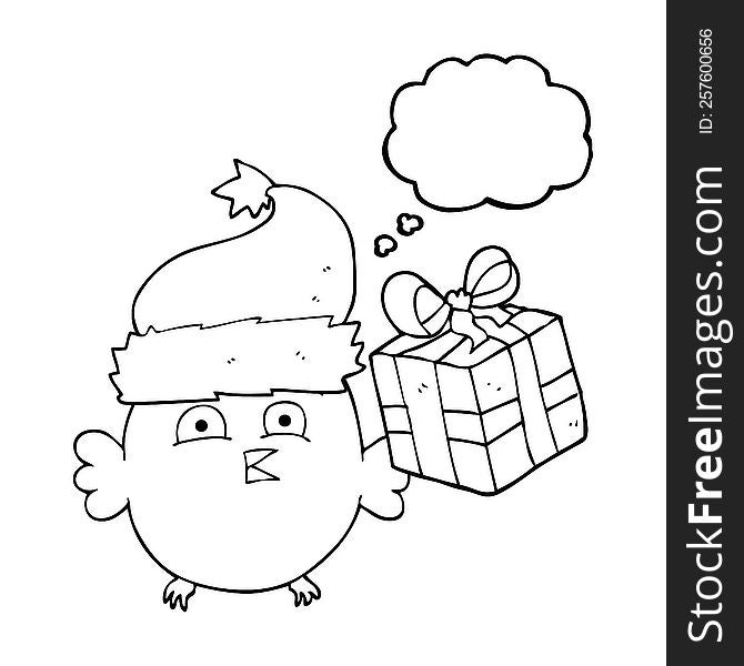 Thought Bubble Cartoon  Christmas Owl