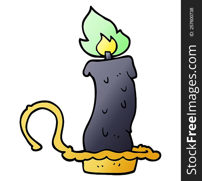 Cartoon Doodle Burning Halloween Candle