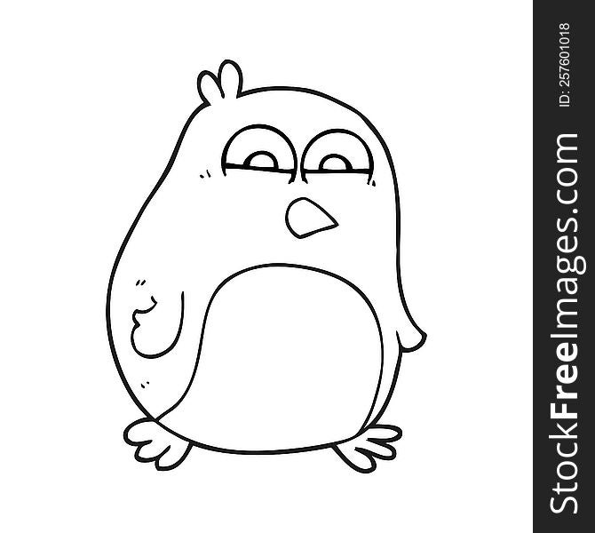 Black And White Cartoon Penguin