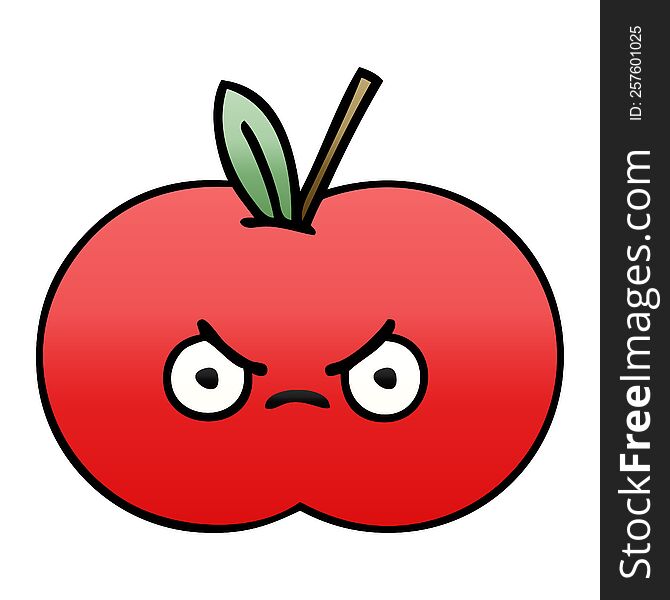 gradient shaded cartoon of a red apple