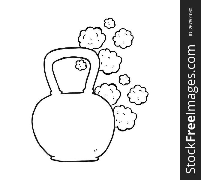 black and white cartoon heavy kettle bell