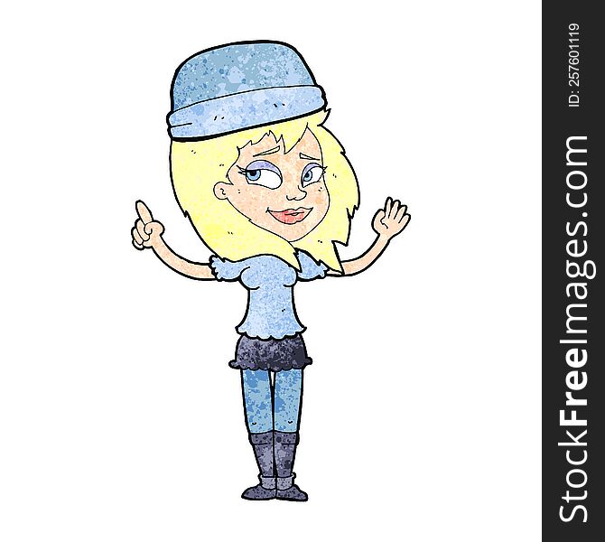 Cartoon Woman In Hat