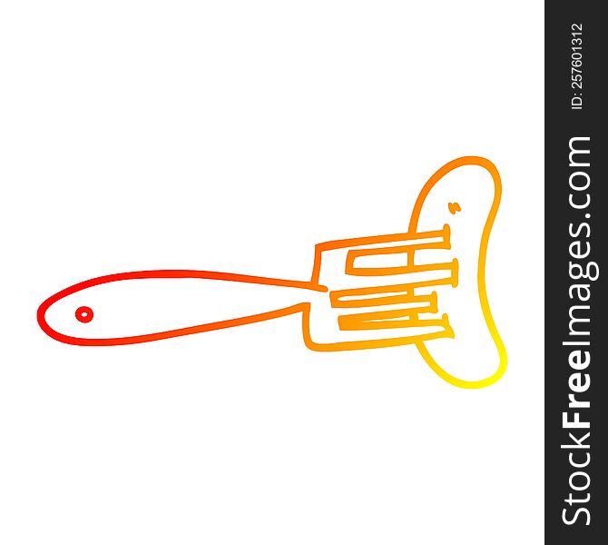 warm gradient line drawing of a cartoon sausage on fork