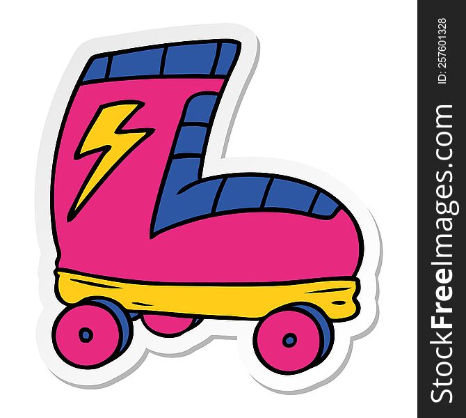 Sticker Cartoon Doodle Roller Skate Boot