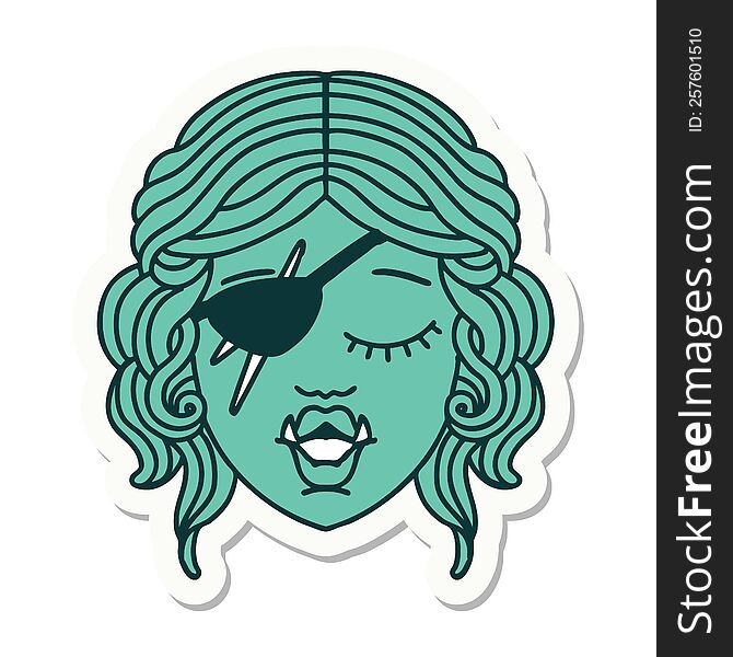 orc rogue character face sticker
