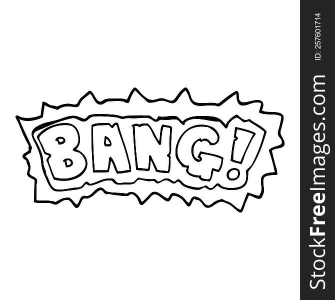 line drawing cartoon word bang