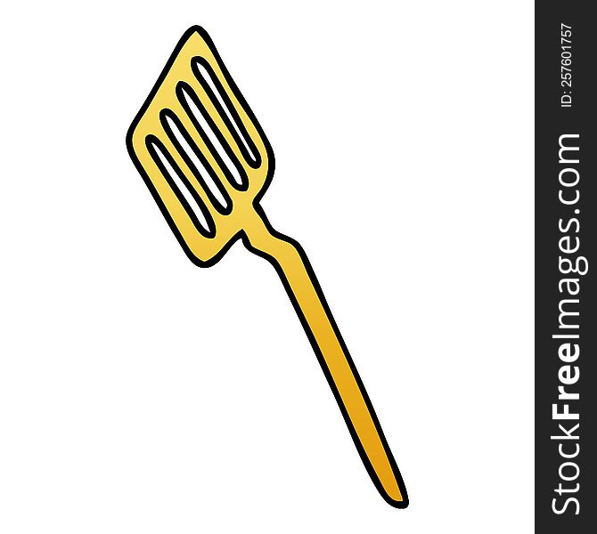 gradient shaded quirky cartoon spatula. gradient shaded quirky cartoon spatula