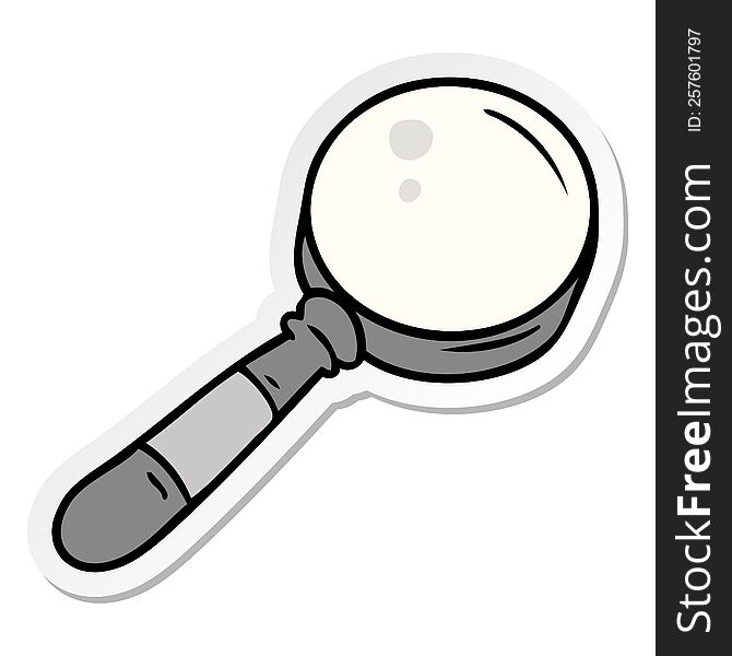 hand drawn sticker cartoon doodle of a magnifying glass