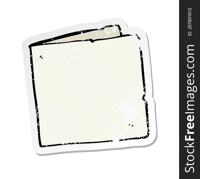 retro distressed sticker of a cartoon blank card