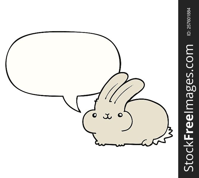 cartoon rabbit with speech bubble. cartoon rabbit with speech bubble