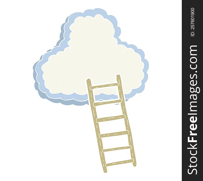 flat color illustration of ladder to heaven. flat color illustration of ladder to heaven