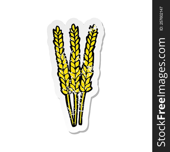 retro distressed sticker of a cartoon corn