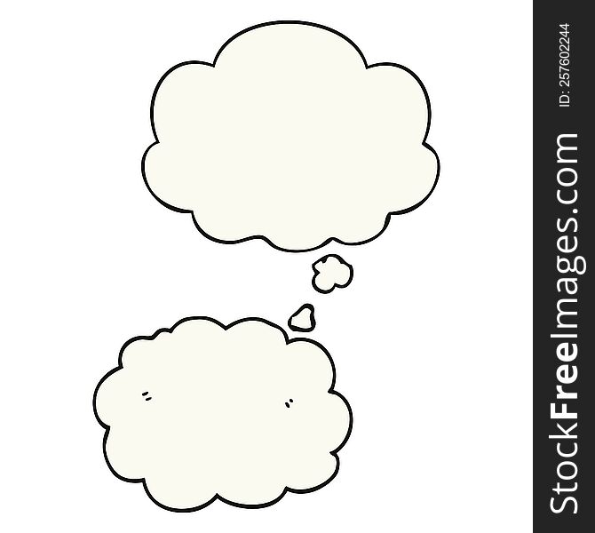 Cartoon Cloud And Thought Bubble