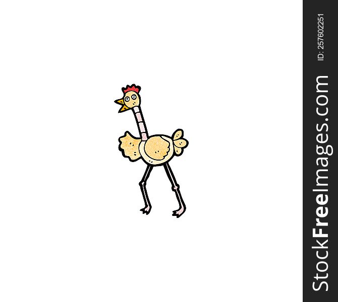 cartoon ostrich