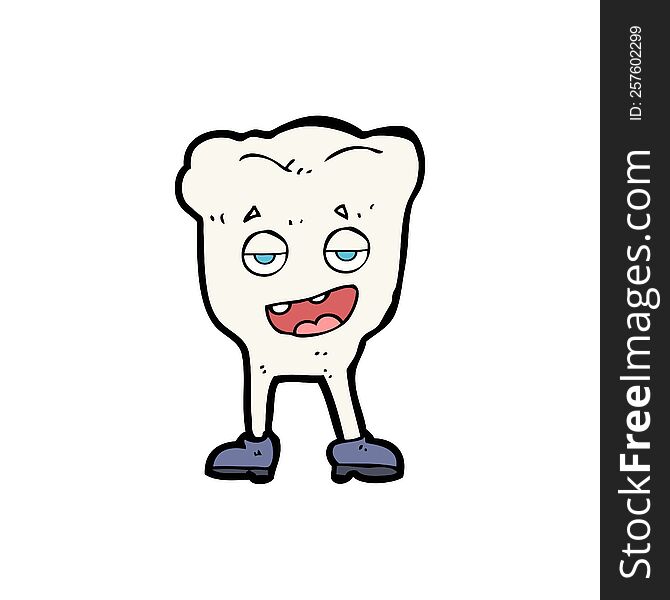 cartoon tooth looking smug