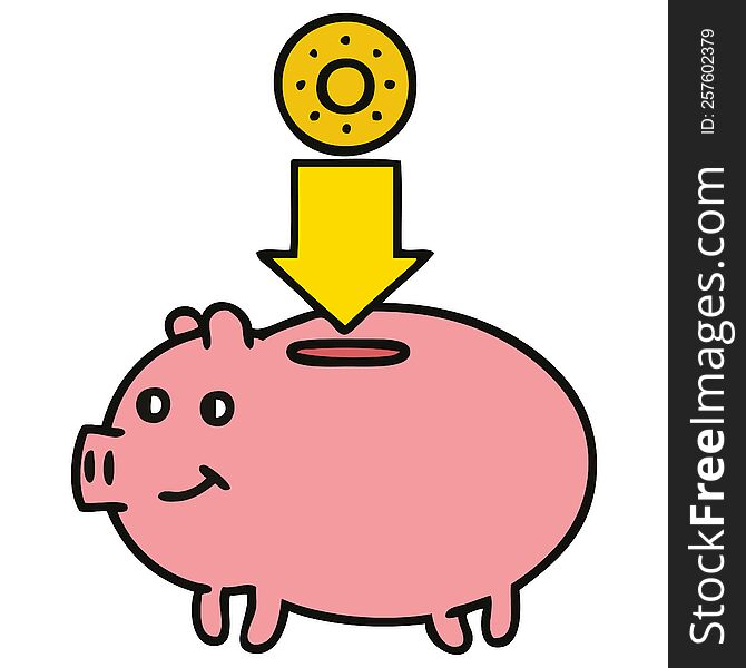 cute cartoon of a piggy bank. cute cartoon of a piggy bank