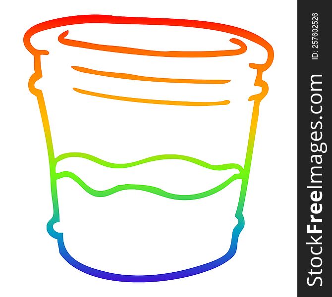 rainbow gradient line drawing of a cartoon glass of drink