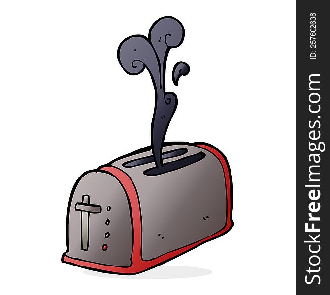 cartoon toaster burning toast