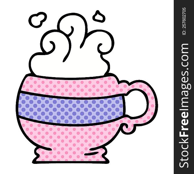 comic book style quirky cartoon hot drink. comic book style quirky cartoon hot drink