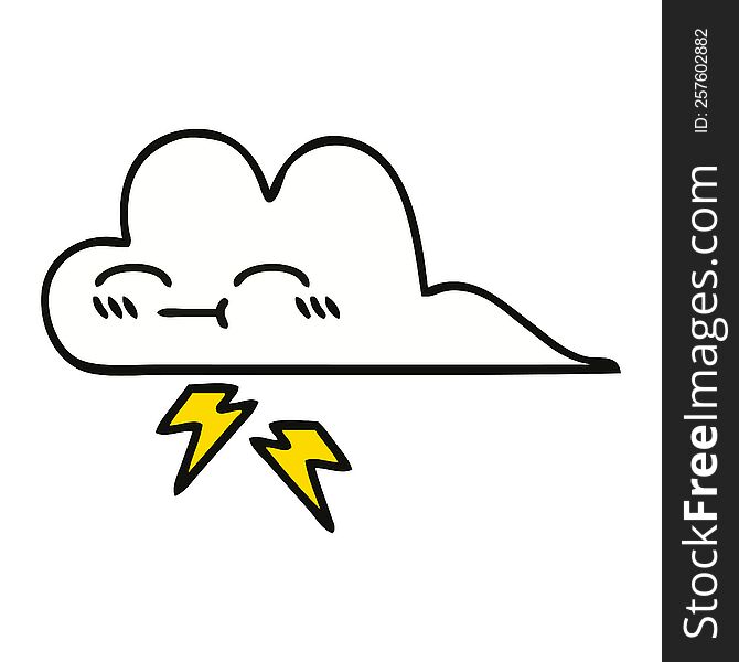 Cute Cartoon Thunder Cloud