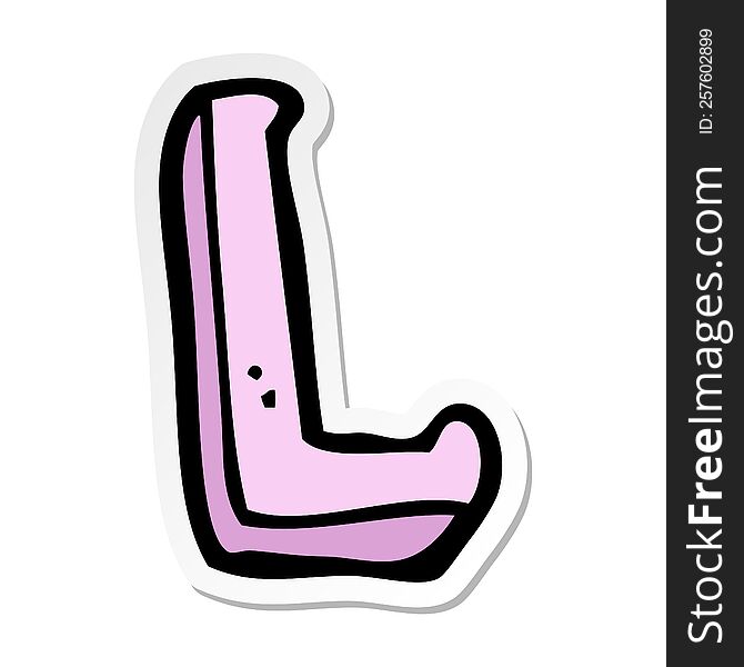 Sticker Of A Cartoon Letter L