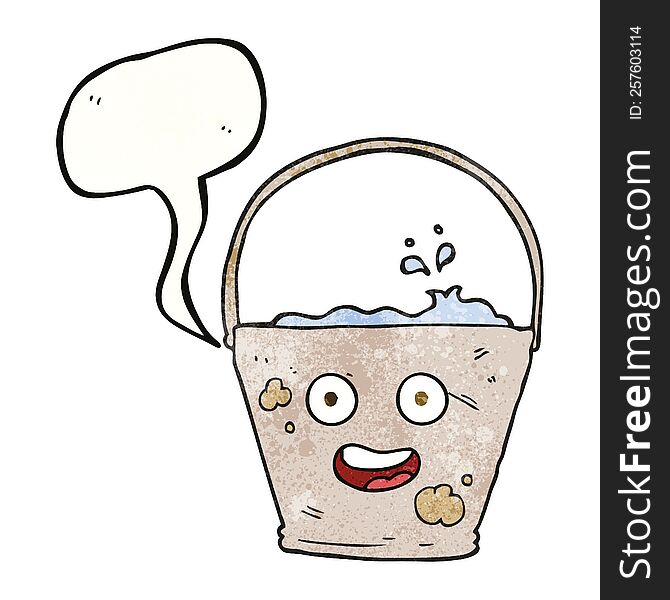 freehand speech bubble textured cartoon bucket