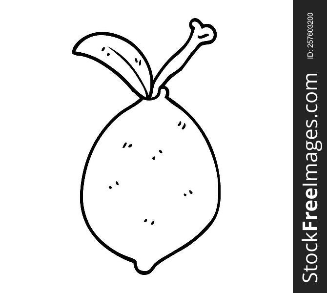 line drawing cartoon lime fruit