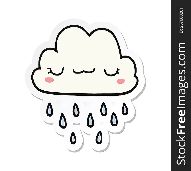 sticker of a cartoon storm cloud