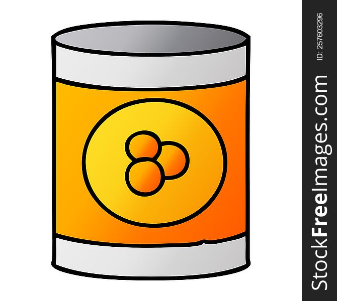 Gradient Cartoon Doodle Of A Can Of Peaches