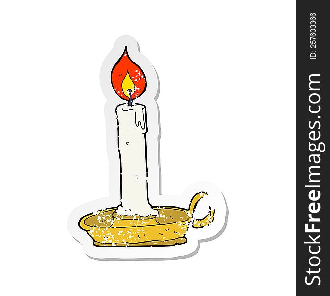 retro distressed sticker of a cartoon old candlestick