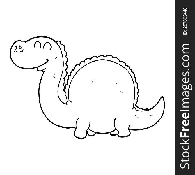 Black And White Cartoon Dinosaur