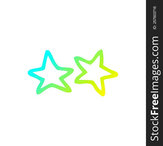 cold gradient line drawing of a cartoon stars