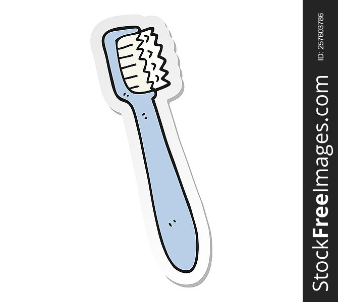 sticker of a cartoon toothbrush