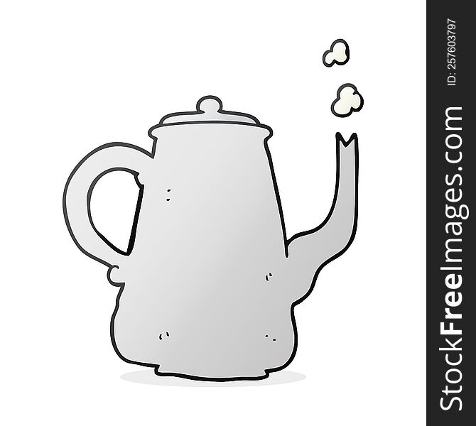 freehand drawn cartoon coffee pot