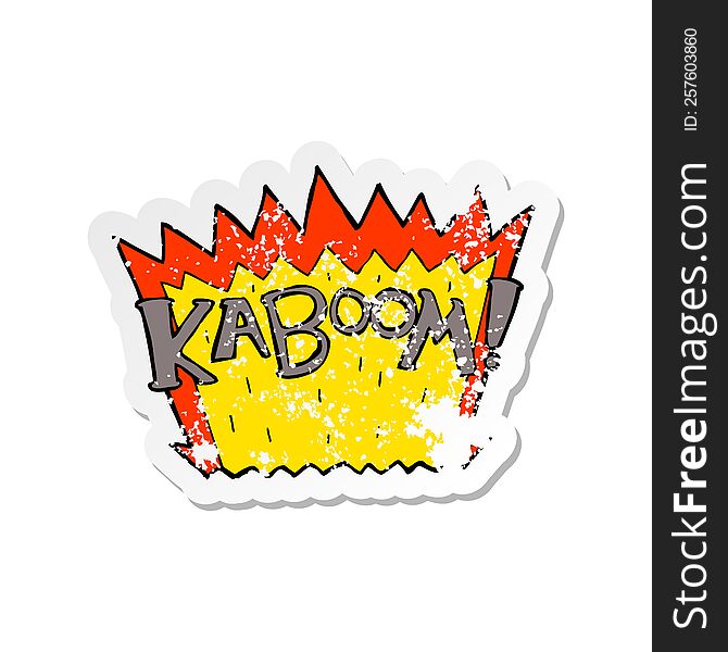 Retro Distressed Sticker Of A Cartoon Explosion