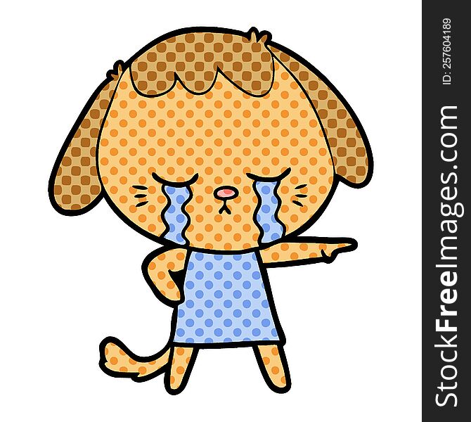 cartoon crying dog. cartoon crying dog