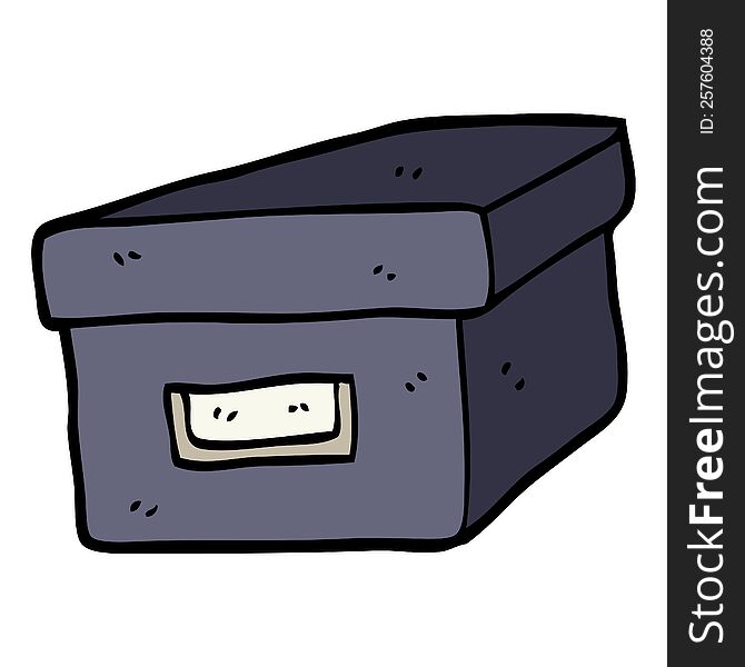 Hand Drawn Doodle Style Cartoon Old Filing Box