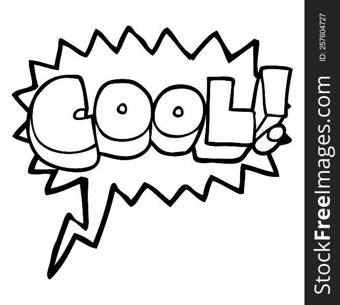 cool freehand drawn speech bubble cartoon symbol. cool freehand drawn speech bubble cartoon symbol
