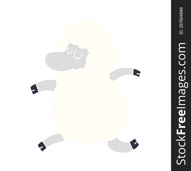 cartoon doodle sheep running