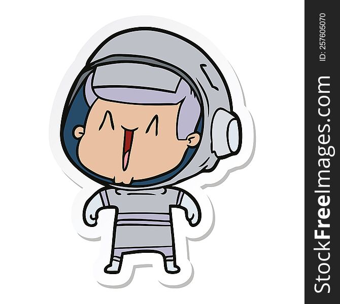 sticker of a cartoon astronaut man